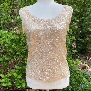 Beaded 1960 top, wool, fully beaded
